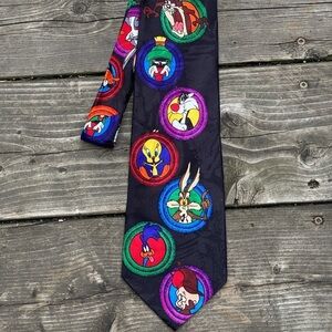 Vintage 1993 Looney Toons Mania Polyester Tie